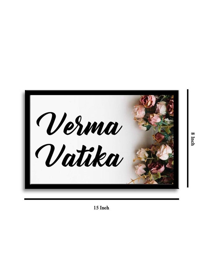 999STORE Printed Pink Roses For Home Name Plate (Mdf & Fiber Frame_15X8 Inches_Multi) - Image 4